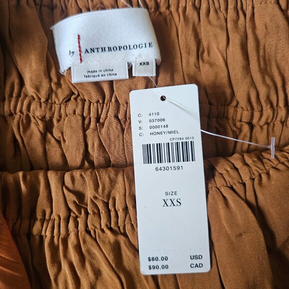 NWT! Anthropologie Tiered Ruffled Lined Tank, XXS, Honey/Caramel - Picture 7 of 10